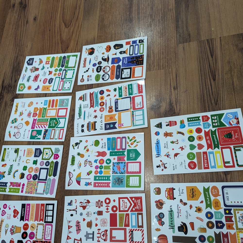 New Set Of 12 Colorful Sticker Set For Scrapbooking - Picture 3 of 3